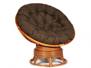 Кресло-качалка Papasan w 23/01 B с подушкой Cognac, ткань Коричневый в Туринске - turinsk.магазин96.com | фото