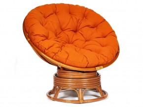 Кресло-качалка Papasan w 23/01 B с подушкой Cognac, ткань Оранжевый в Туринске - turinsk.магазин96.com | фото