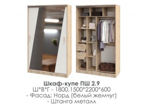 шкаф-купе ПШ-2.9 1500 Норд Белый жемчуг 1500 в Туринске - turinsk.магазин96.com | фото